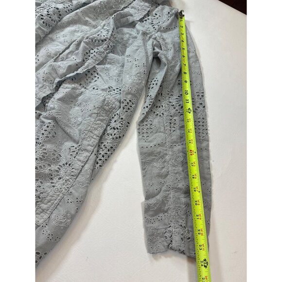 Sundance Womens Light Gray Eyelet Embroidered Open Cardigan Small (bin D197) - Picture 5 of 9